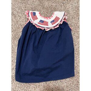 Sweet Southern Smock 4th of Jult American Flag Dress 24 months